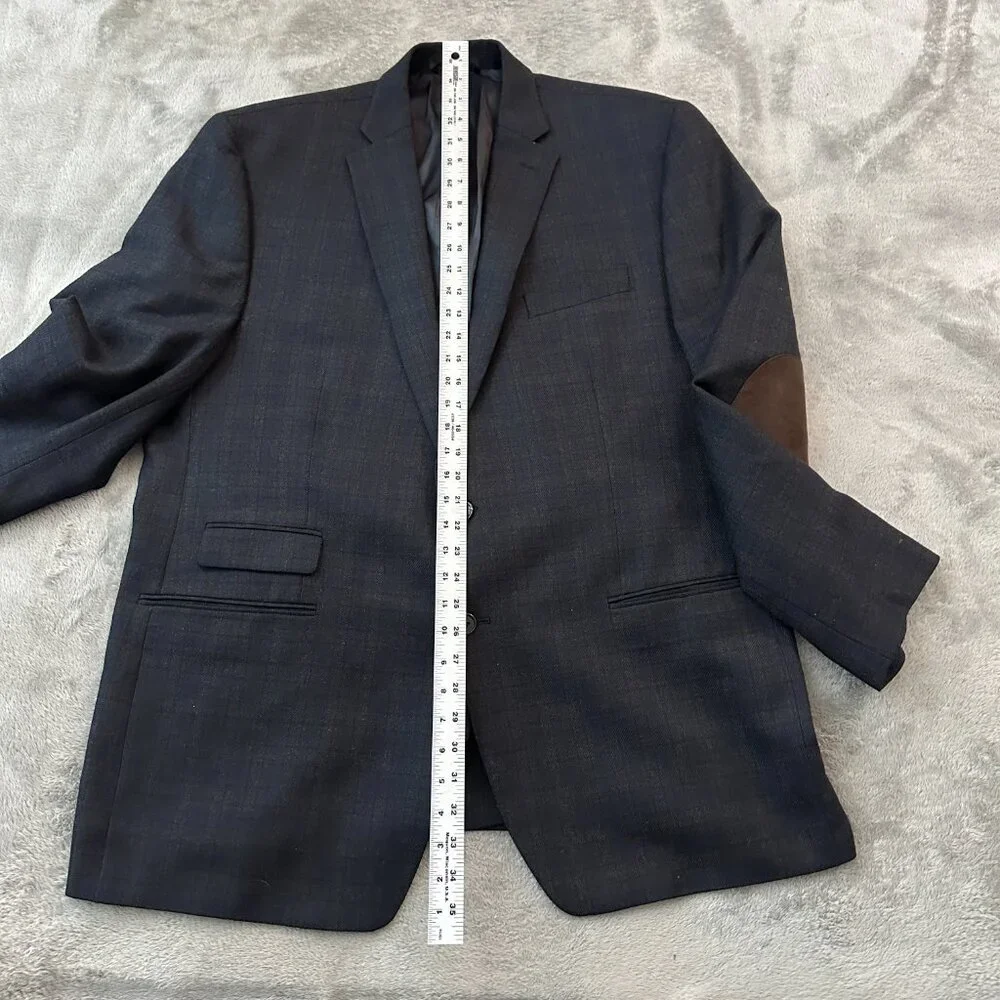 *flaw* Vintage Lauren Ralph Lauren Men's Blazer 48 L Plaid Patch Elbows Wool